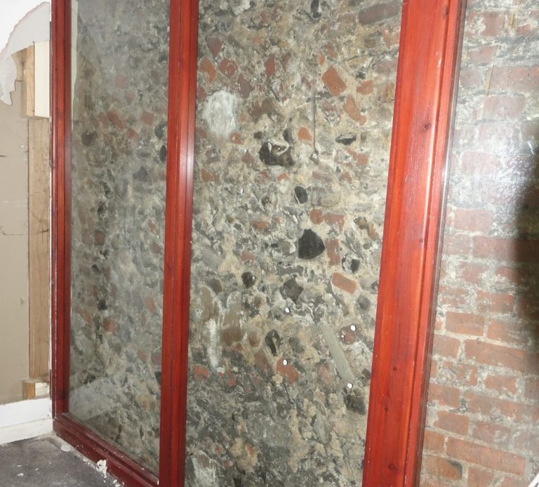 Internal view of schedule monument of Norwich City Wall, for application for Schedule Monument Consent  norwich norfolk