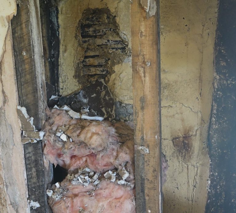 Internal view of 20th century timbers on 17th century timber in Grade II listed building Parham, Suffolk