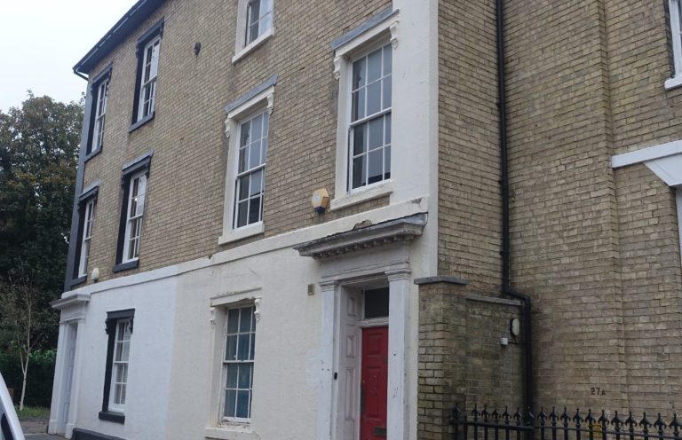 Front elevation of Lower brook street grade II listed building subject to heritage impact assessment 