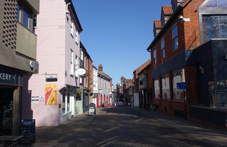 View northwestward viewing down Timber Hill, Norwich, Norfolk, Heritage Impact Assessment